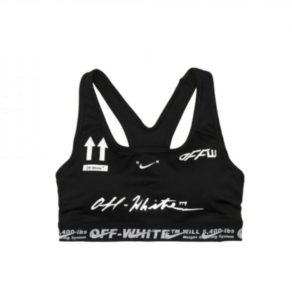 Off-White Tops - Nike Off-white black and white sports bra top